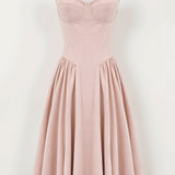 Odette Élégance | Vestido midi com corpete estruturado - Ines Braga