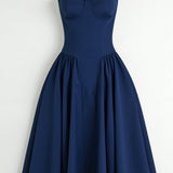 Odette Élégance | Vestido midi com corpete estruturado - Ines Braga