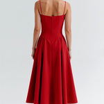 Odette Élégance | Vestido midi com corpete estruturado - Ines Braga