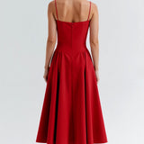 Odette Élégance | Vestido midi com corpete estruturado - Ines Braga