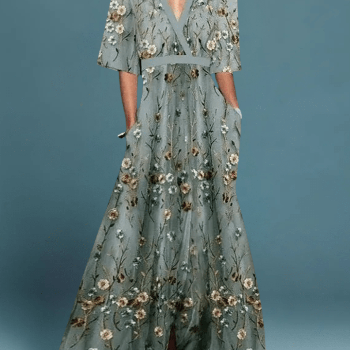 Romi - Vestido maxi floral elegante - Ines Braga