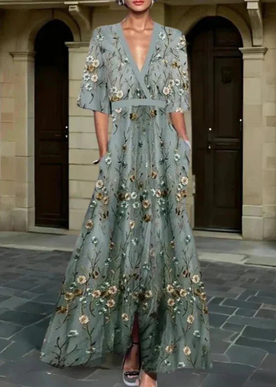 Romi - Vestido maxi floral elegante - Ines Braga