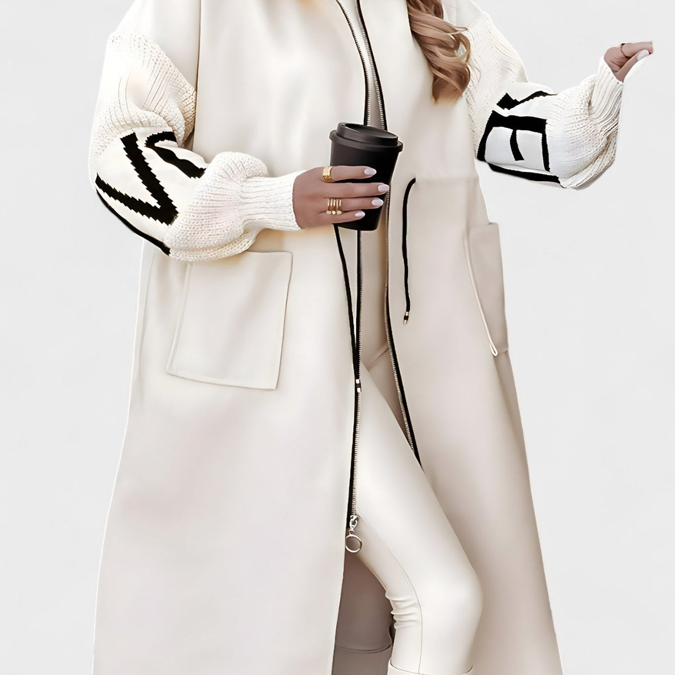 Rosa | Casaco - cardigan elegante com capuz - Ines Braga