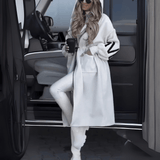 Rosa | Casaco - cardigan elegante com capuz - Ines Braga