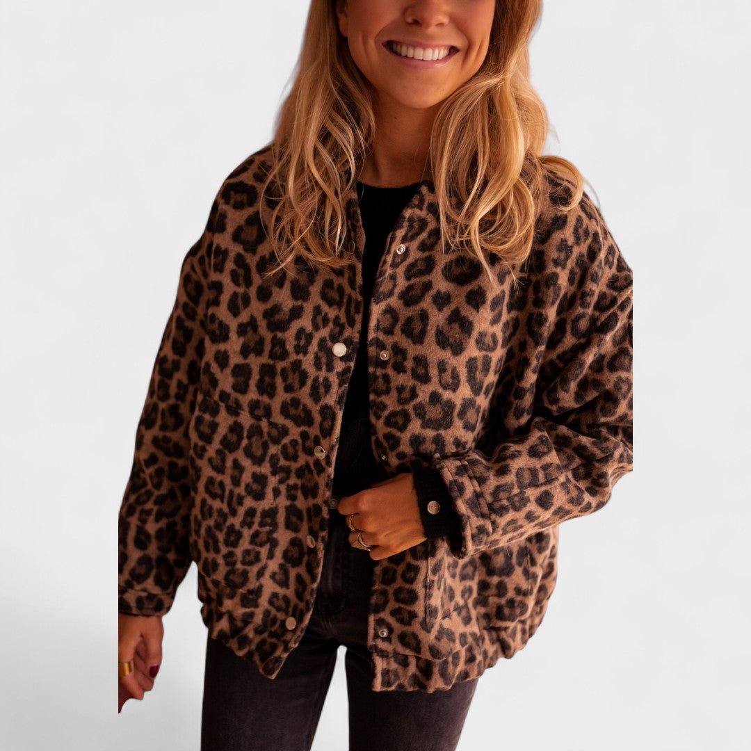 Rosa - Casaco moderno com padrão leopardo - Ines Braga