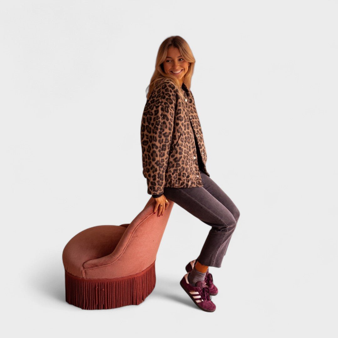 Rosa - Casaco moderno com padrão leopardo - Ines Braga