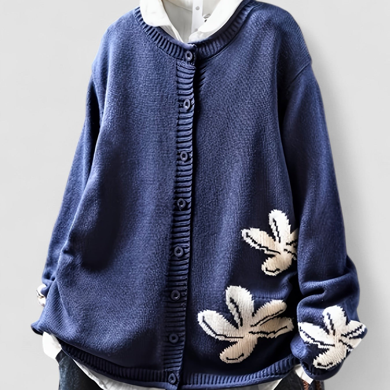 Safira |Cardigã com Padrão Floral - Ines Braga