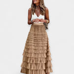 Saia Boho com Acabamento de Cetim de Malha Aberta - Ines Braga