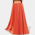 Saia Longa Plissada de Cetim - Ines Braga