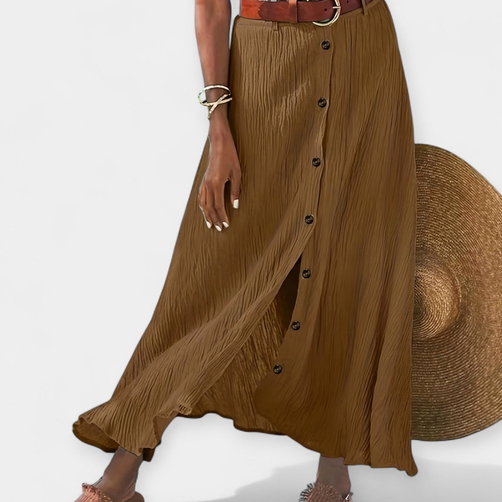 Saia Longa Semi Transparente com Abertura - Ines Braga