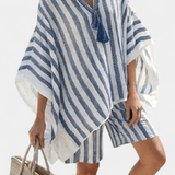 Salomé | Conjunto Listrado Nancy Blusa Confortável Shorts - Ines Braga