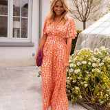 Sandra | Vestido maxi elegante com decote em V - Ines Braga