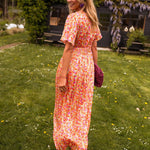 Sandra | Vestido maxi elegante com decote em V - Ines Braga