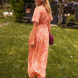 Sandra | Vestido maxi elegante com decote em V - Ines Braga