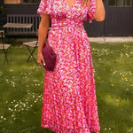 Sandra | Vestido maxi elegante com decote em V - Ines Braga