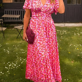 Sandra | Vestido maxi elegante com decote em V - Ines Braga