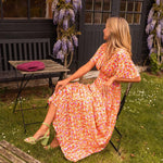 Sandra | Vestido maxi elegante com decote em V - Ines Braga