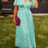 Sandra | Vestido maxi elegante com decote em V - Ines Braga