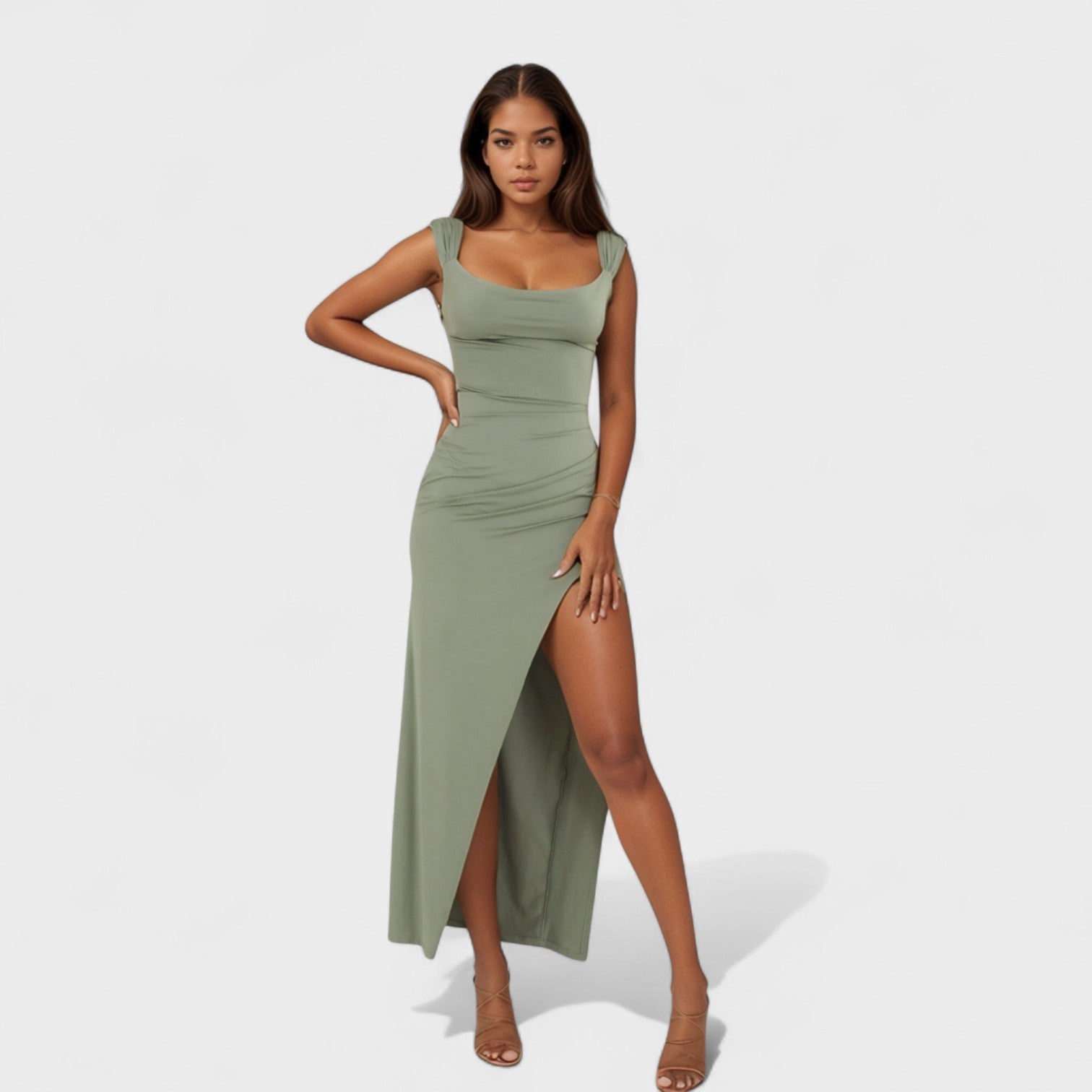 Sarella - Vestido comprido com costas abertas e laço - Ines Braga