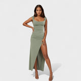 Sarella - Vestido comprido com costas abertas e laço - Ines Braga
