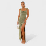 Sarella - Vestido comprido com costas abertas e laço - Ines Braga