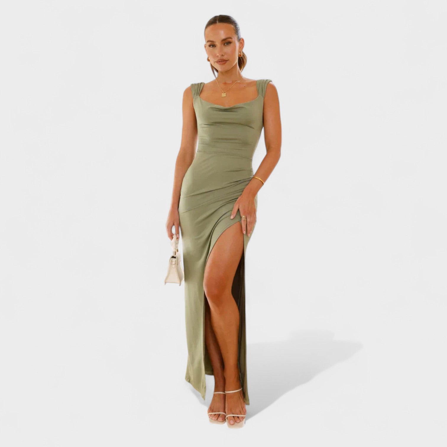 Sarella - Vestido comprido com costas abertas e laço - Ines Braga