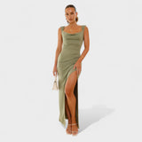 Sarella - Vestido comprido com costas abertas e laço - Ines Braga