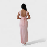 Sarella - Vestido comprido com costas abertas e laço - Ines Braga