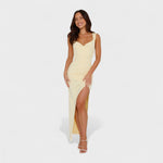 Sarella - Vestido comprido com costas abertas e laço - Ines Braga