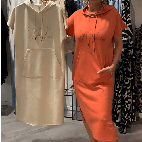 Saskia™ | Vestido casual com capuz - Ines Braga