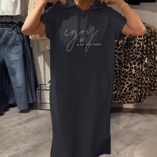Saskia™ | Vestido casual com capuz - Ines Braga