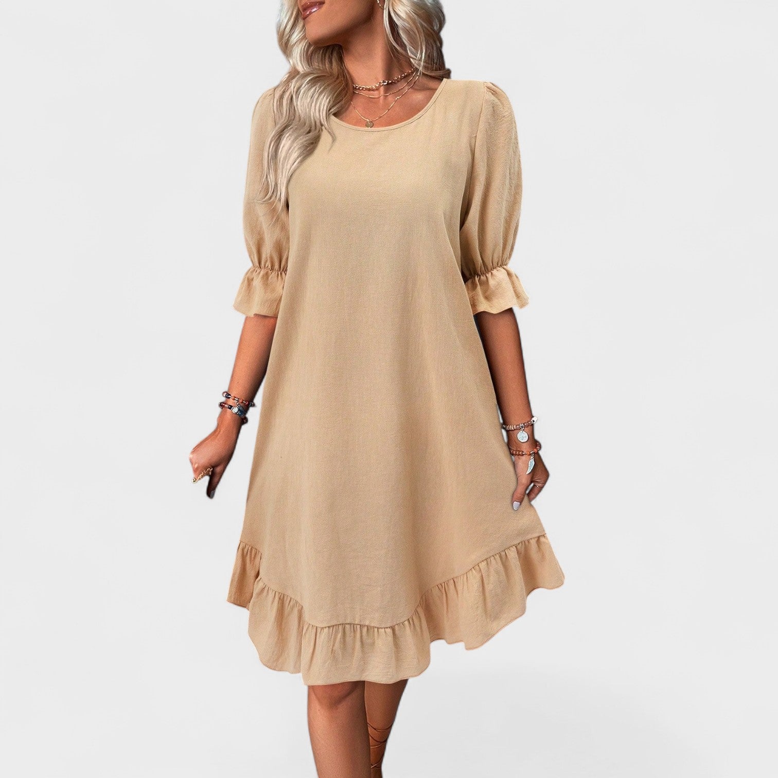 Sassa - Vestido casual com folhos - Ines Braga