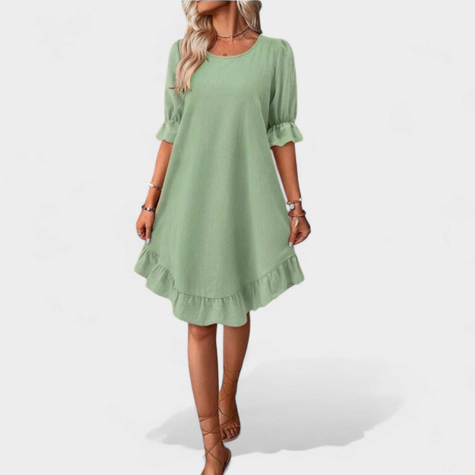 Sassa - Vestido casual com folhos - Ines Braga