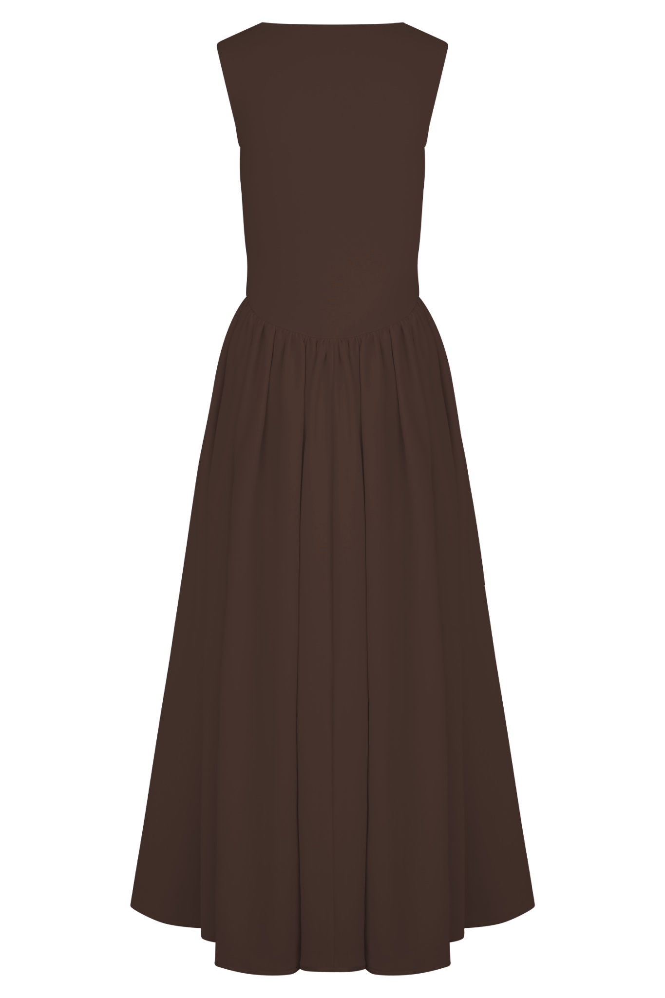 Sharon |Vestido midi em malha de esparguete - Castanho cacau - Ines Braga