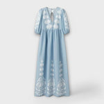 Sílvia - Vestido Estampado de Linho para uma Elegância sem Esforço - Ines Braga