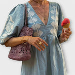 Sílvia - Vestido Estampado de Linho para uma Elegância sem Esforço - Ines Braga