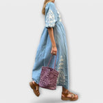 Sílvia - Vestido Estampado de Linho para uma Elegância sem Esforço - Ines Braga