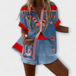 Sofia| Conjunto Verão Dois Peças Leve Estampa Cabras - Ines Braga