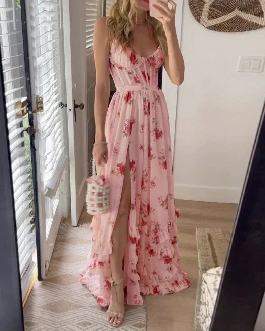 Sónia | Vestido midi com padrão floral - Ines Braga
