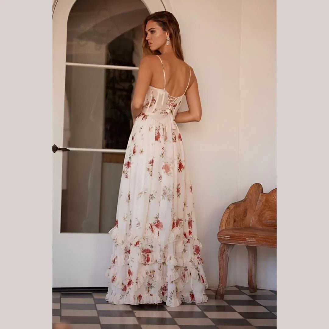 Sónia | Vestido midi com padrão floral - Ines Braga