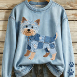 Marisol - Hoodie para dama hermosa con motivo de patchwork de Yorkshire Terrier