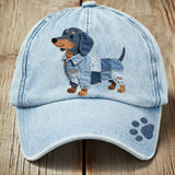 Bonita - Chaqueta de mezclilla patchwork unisex para mascotas con teckel