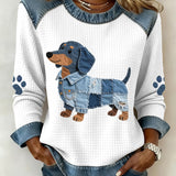 Julia - Perro salchicha encantador con patchwork denim