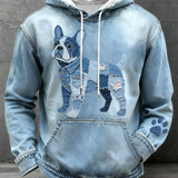 Paco - Sudadera con capucha de patchwork estilo bulldog francés