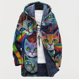 Sweatshirt com gato em arco - íris - Ines Braga