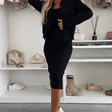 Tatiana | Conjunto de Vestido Midi & Cardigan - Ines Braga