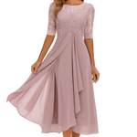 Valentina | Vestido Renda, Manga 3/4 - Ines Braga