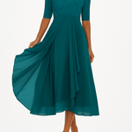 Valentina | Vestido Renda, Manga 3/4 - Ines Braga