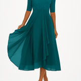 Valentina | Vestido Renda, Manga 3/4 - Ines Braga