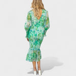 Valeria - Vestido Midi em Chiffon Floral - Ines Braga